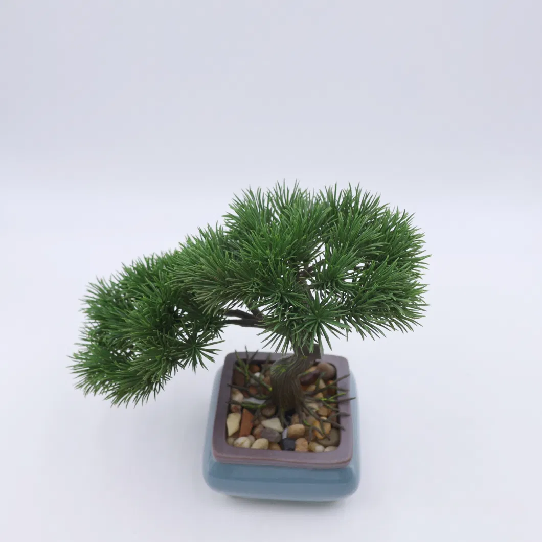 Real Touch Simulation Green Plant Mini Artificial Bonsai Indoor Decoration with Pot