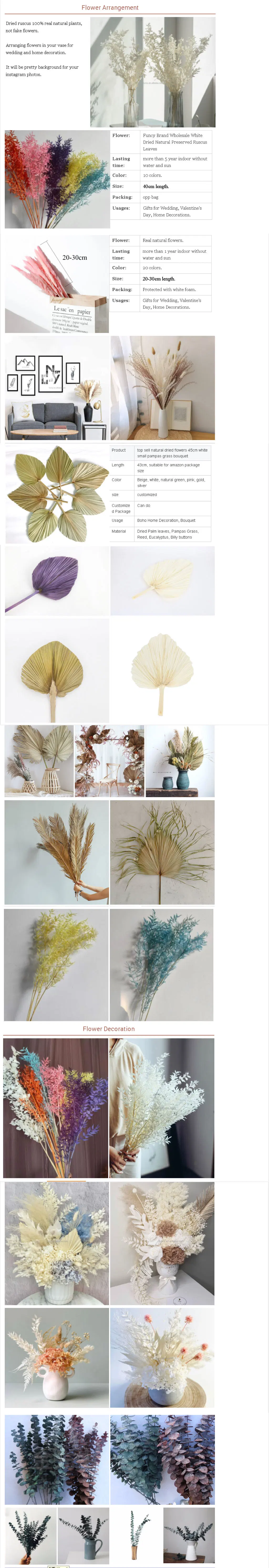 High Quality Wedding Decoration Large Dry Palm Tropical Leaves Fan Real Natural Dried Palm Leaves Artificial Palm Leaves for Home Decoration